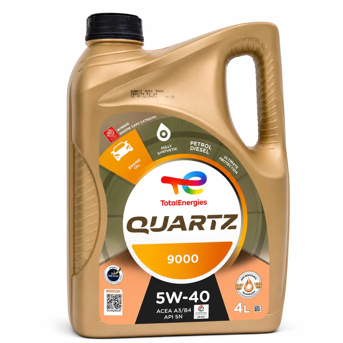 Huile Moteur Total Quartz 9000 5W-40 — 100% Synthétique 4L